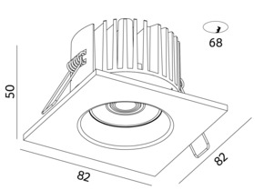 Abalight LED-Downlight 3000K DLDO-Q82-CCOB-830-MS