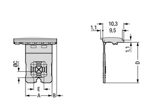 WAGO GmbH & Co. KG Griffplatte 1-teilig,lichtgrau 2091-1601