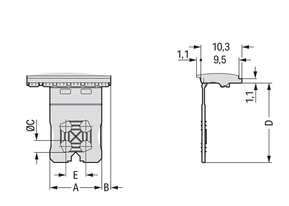 WAGO GmbH & Co. KG Griffplatte 1-teilig,lichtgrau 2091-1601