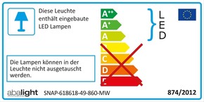 Abalight LED-Panel 6000K SNAP-618618-49-860MW