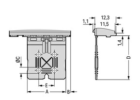 WAGO GmbH & Co. KG Griffplatte 1-teilig,lichtgrau 2092-3601