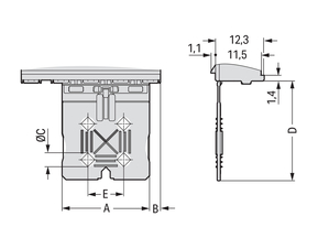 WAGO GmbH & Co. KG Griffplatte 1-teilig,lichtgrau 2092-3601