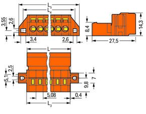 WAGO GmbH & Co. KG 1-Leiter-Stiftleiste CAGECLAMP,2,5mm²,or 231-651/019-000