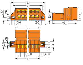 WAGO GmbH & Co. KG 1-Leiter-Stiftleiste CAGECLAMP,2,5mm²,or 231-651/019-000