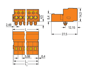 WAGO GmbH & Co. KG 1-Leiter-Stiftleiste CAGECLAMP,2,5mm²,or 231-654/018-000