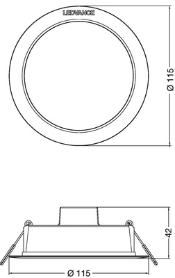 Ledvance LED-Downlight IP44 830 DLIP44DN1158W830WT