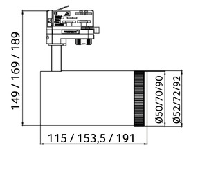 Abalight LED-Schienenstrahler 930, DALI, weiß DLZO-7-930-W-DALI