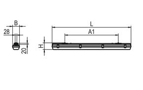 Ridi-Leuchten Feuchtraumleuchte f.R-Tube L1270mm PFLOA-R1X115/30DA