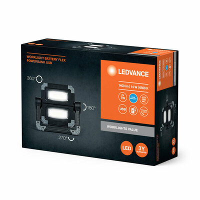 Ledvance Akku-LED-Arbeitsleuchte 6500K, sw/gr LED W #4058075834026