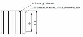 Wiska Schutzschlauch, Stahl verz NW12, schwarz BMCG-PU-C-12-BK