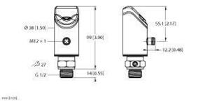 Turck Frontbündiger Drucksensor Rel.Druck-1..2.5bar PS3112.5V0#100021450