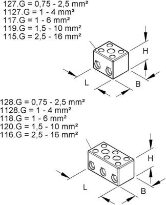 HKL Anschlussklemme 16qmm 3pol. 116.G