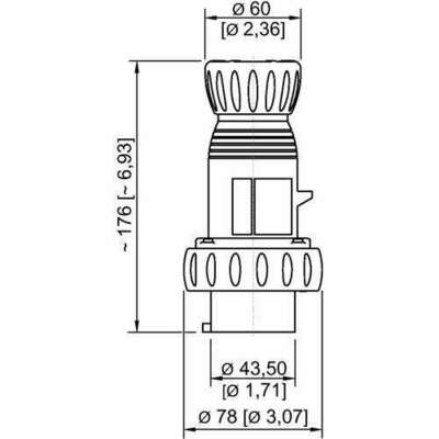 Stahl Stecker 16 A hellgrau 5h 8570/12-305-S#272897