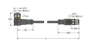 Turck Aktuator- u. Sensorleitung Verbindungsleitung WKC4.4T-0.3#6635656