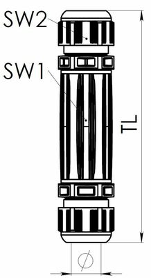 Wiska Kabelverbinder M25, schwarz, Wago 10112270