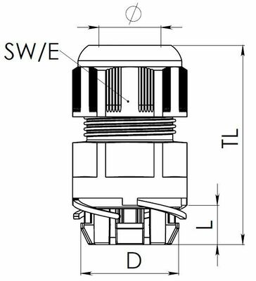 Wiska Kunststoffkabelverschraub. Push-In M12, schwarz ESKV-P 12 BK