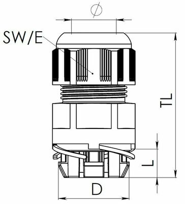 Wiska Kunststoffkabelverschraub. Push-In M16, lichtgr ESKV-P 16 LG