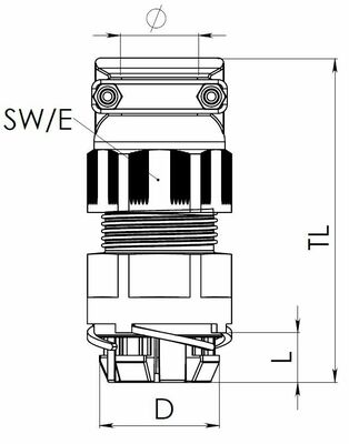 Wiska Kunststoffkabelverschraub. Push-In M20 schwarz ESKVZ-P 20 BK