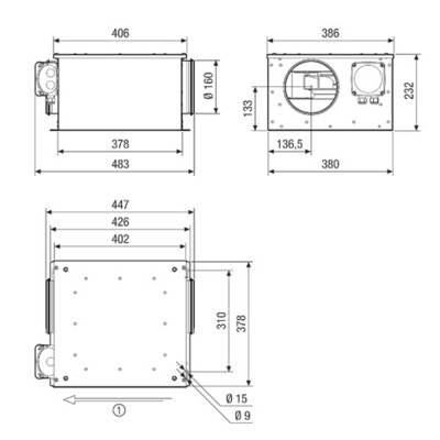 Maico Lüftungsbox DN 160, EC-Motor ESR 16-3 EC