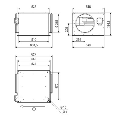 Maico Lüftungsbox DN 315 ESR 31-3 EC