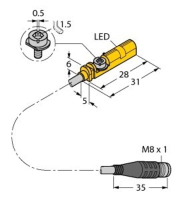 Turck Magnetfeldsensor f. Pneumatikzylinder BIMUNTAP7X0.3PSG3S