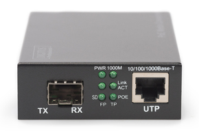 DIGITUS Gigabit Medienkonverter RJ45 / SFP, PSE DN-82140