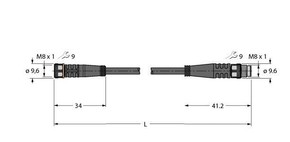 Turck Aktuator- u. Sensorleitung PUR PKG3M-2-PSG3M/TXL