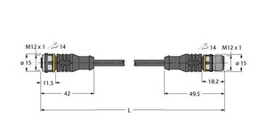 Turck Aktuator- u. Sensorleitung PUR RKC4.4T0.6RSC4.4TTXL