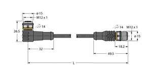 Turck Aktuator-/Sensorleitung WKC4.4T1RSC4.4T/TXL