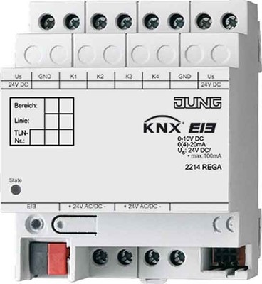 Jung KNX Analogeingang 4-fach REG Gehäuse 4TE 2214 REG A