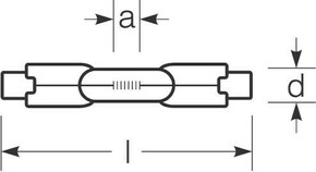 Radium Lampenwerk Halogenlampe für Flugplatz befeuerung RHA 100W/6,6A/R7S