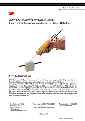 3M Deutschland Scotchcast 8882 Kabelharz Easy Dispenser 250 7100231726