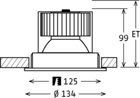 LTS Licht&Leuchten LED-Einbaustrahler 13W 2700K 15Gr CSALP 60.1027.15 si