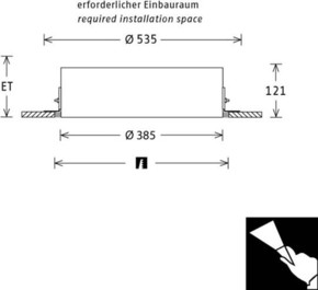 LTS Licht&Leuchten LED-Einbauleuchte 23W 4000K 1399lm PLL 25.385.40.1/DALI