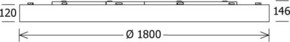 LTS Licht&Leuchten LED-Anbauleuchte 3000K D1800 PLL 20.1800.30DAopal