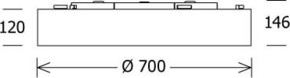 LTS Licht&Leuchten LED-Anbauleuchte 3000K D700 PLL 20.700.30DALopal