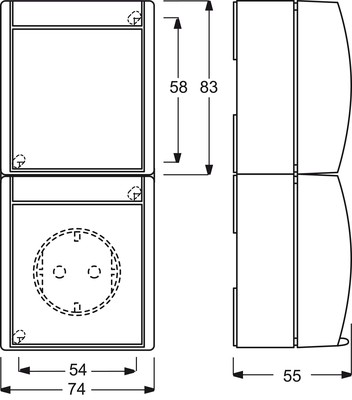 Busch-Jaeger Kombination SCHUKO Steckdose, mit Wipp. 2601/6/20 EBW-53