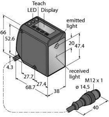 Turck Opto-Sensor Lichttaster LTF12IC2LDQP