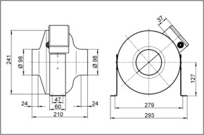 Maico Radial-Rohrventilator 51W,250m³/h,IPX4 ERR 10/1 S