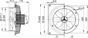 Maico Ventilator 1000cbm/h,32W,IP54 EZQ 25/4 D