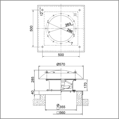 Maico Axial-Dachventilator ex-geschuetzt DN 250 DZD 25/2 B Ex e