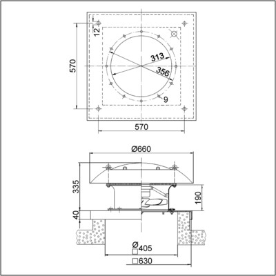 Maico Axial-Dachventilator ex-geschuetzt DN 300 DZD 30/4 B Ex e