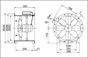 Maico Axial-Rohrventilator ex-geschuetzt DN 250 DZR 25/2 B Ex e