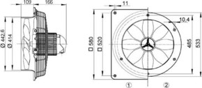 Maico Axial-Wandventilator Stahlwandring DN 400 DZS 40/4 B