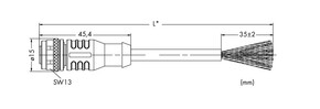 WAGO GmbH & Co. KG Systembusleitung M12B-Bu. axial,5-polig,gelb 756-1301/060-020