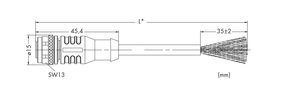 WAGO GmbH & Co. KG Systembusleitung M12B-Bu. axial,5-polig,gelb 756-1301/060-020