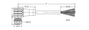 WAGO GmbH & Co. KG Systembusleitung M12B-Bu. winklig,5-polig,gelb 756-1302/060-050