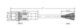 WAGO GmbH & Co. KG Systembusleitung M12B-St. axial,5-polig,gelb 756-1303/060-020