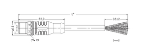 WAGO GmbH & Co. KG Systembusleitung M12B-St. axial,5-polig,gelb 756-1303/060-020