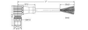 WAGO GmbH & Co. KG Systembusleitung M12B-St. winklig,5-polig,gelb 756-1304/060-050